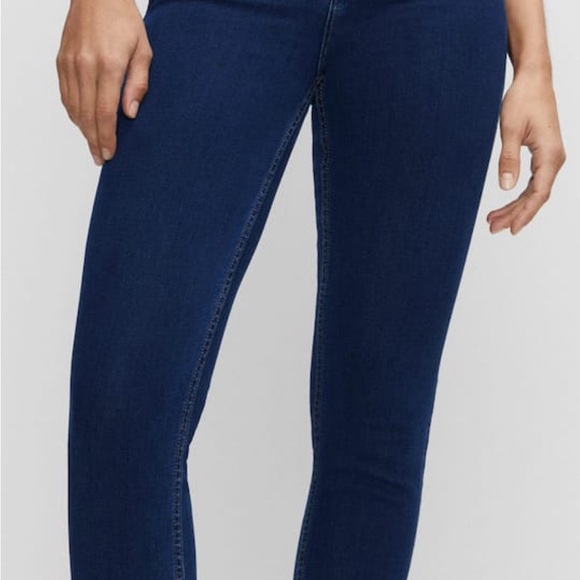 Mango High-waist Cotton Blend Jeggings in Dark Blue Denim - Picture 3 of 15